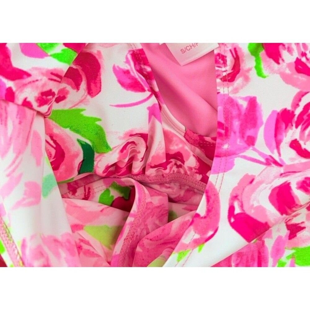 Stella Parker Pink Roses Women's Swim Romper Dress Size S NWT Southern Pockets - Picture 7 of 8